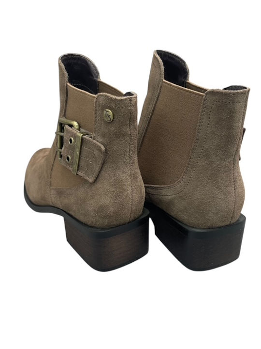 Suede Women's Ankle Boots Brown GY-08231-2-6