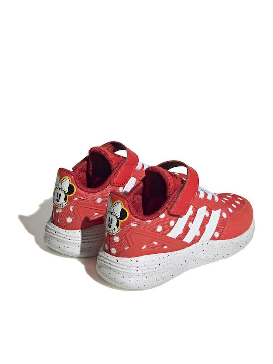 Nebzed x Disney Minnie Mouse Kids Sports Shoes with Hoop & Loop Closure Bright Red Cloud White Better Scarlet
