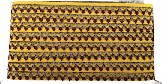 Tresse 1.3cm Meter 30997 Burgundy-Gold 1 Meter