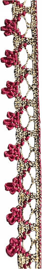 Tresse 1.3cm Meter 30997 Burgundy-Gold 1 Meter