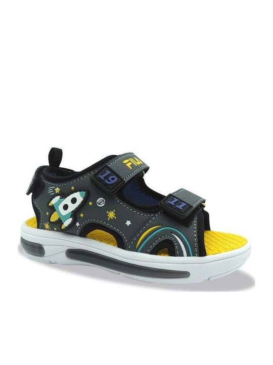 Kids' Sandals with Hoop & Loop Closure and Lights Black