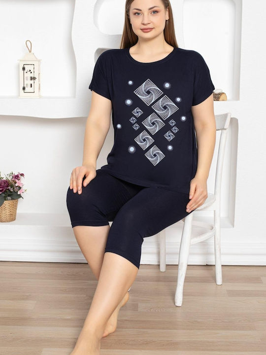 Esthisis Summer Women's Pyjama Set Blue Black
