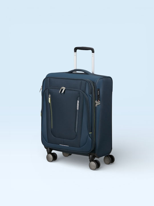 American Tourister Spinner Куфар за Пътуване Кабинен Син с 4 Колела Височина 55см