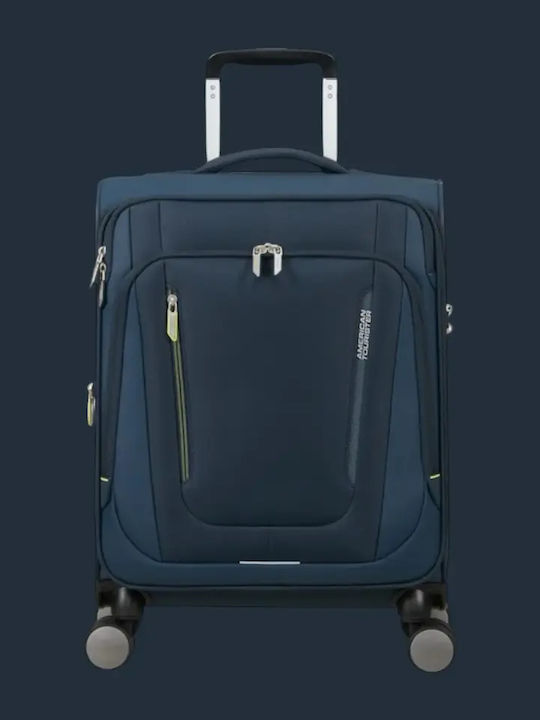American Tourister Spinner Куфар за Пътуване Кабинен Син с 4 Колела Височина 55см