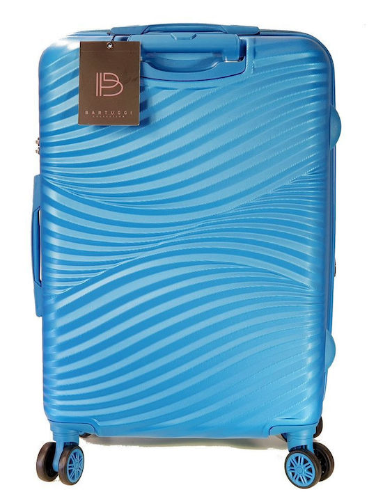 Bartuggi 712-80121 Medium Hard Blue Travel Suitcase with 4 Wheels Height 67cm