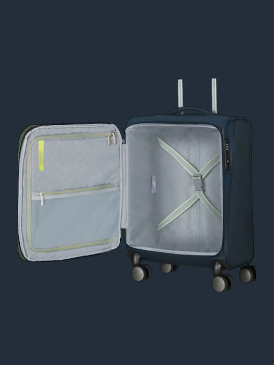 American Tourister Spinner Куфар за Пътуване Кабинен Син с 4 Колела Височина 55см
