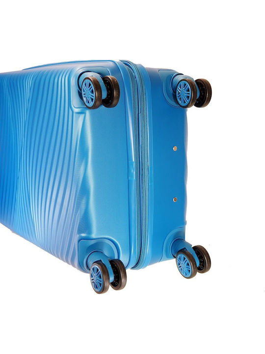 Bartuggi 712-80121 Medium Hard Blue Travel Suitcase with 4 Wheels Height 67cm
