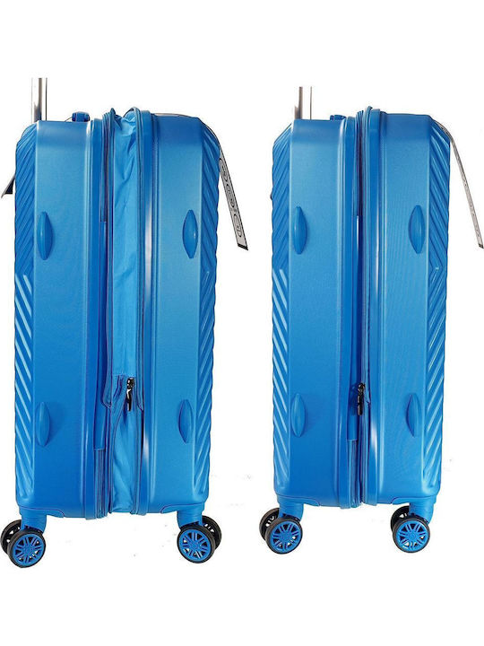 Bartuggi 712-80121 Medium Hard Blue Travel Suitcase with 4 Wheels Height 67cm