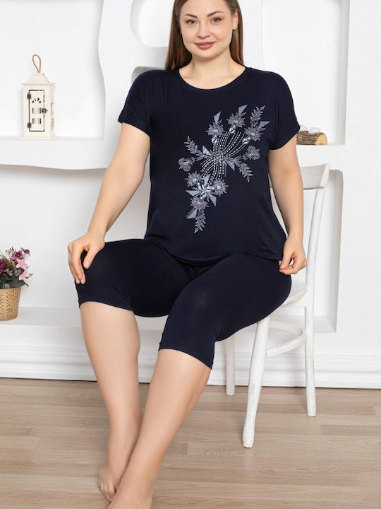 Esthisis Summer Women's Pyjama Set Blue Black