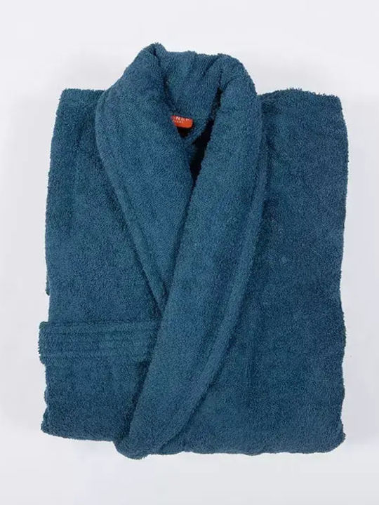 Nef-Nef Homeware Fresh Bathrobe with Collar Denim 420gr/m²
