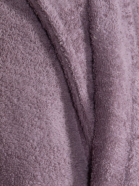 Nef-Nef Homeware Frisches Bademantel mit Halsband Mauve 420g/m²