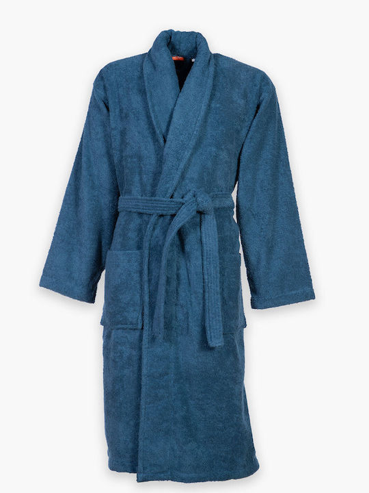 Nef-Nef Homeware Fresh Bathrobe with Collar Denim 420gr/m²