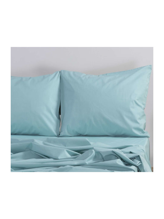 Nef-Nef Homeware Basic Σεντόνι Μονό με Λάστιχο 100x200+30εκ. Light Blue