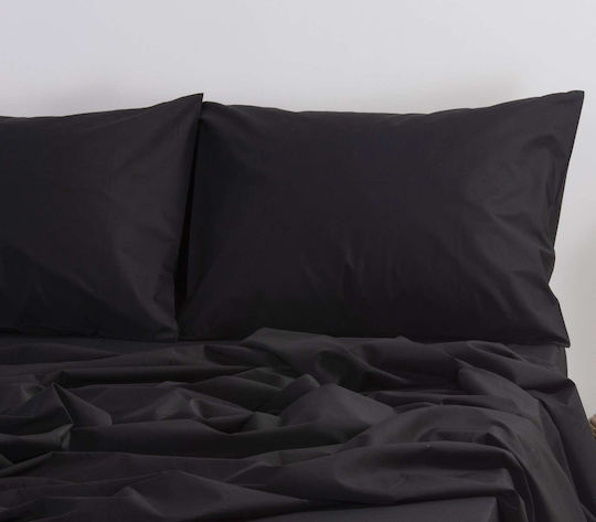 Nef-Nef Homeware Sheet for Single Bed with Elastic 100x200+30cm. Basic Light Grey