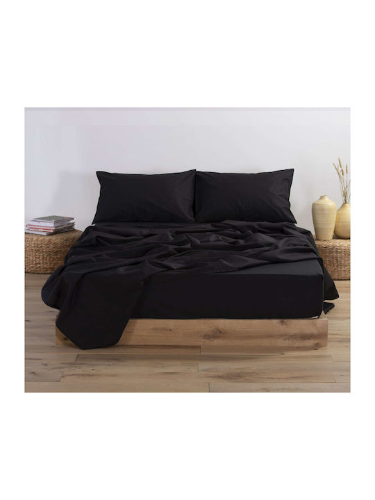 Nef-Nef Homeware Sheet for Single Bed with Elastic 100x200+30cm. Basic Terracotta
