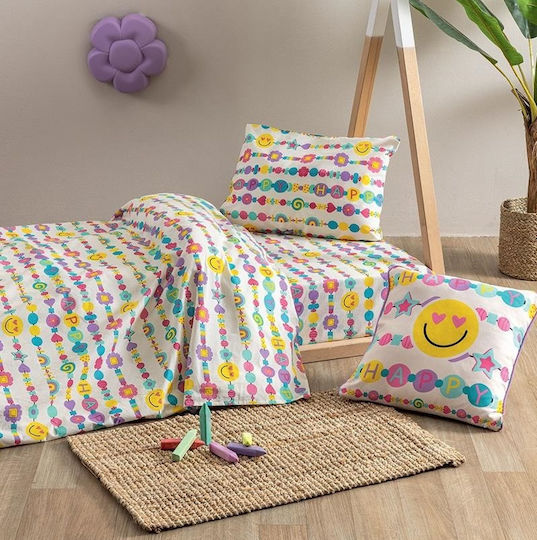 Palamaiki Set Cearceafuri Single Bumbac Mk780 170x260cm 3 Bucăți