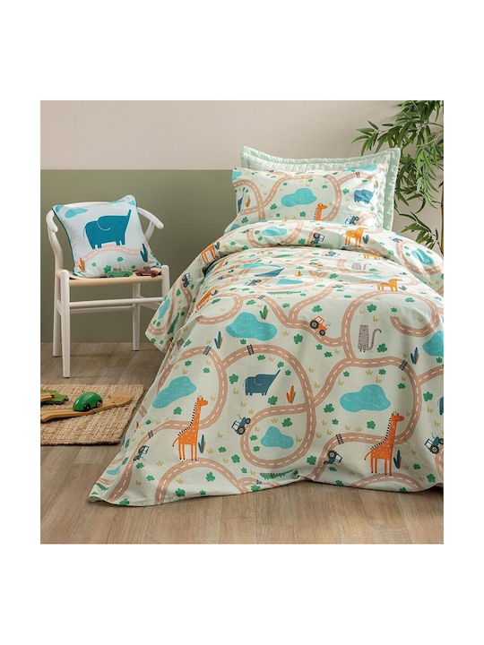 Palamaiki Kids Sheets Set with Elastic Band Cotton Mk777 110x200cm 3 Pieces