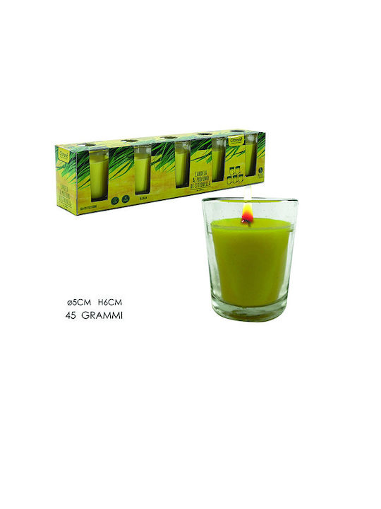 ArteLibre Aromatic Candle Lemongrass in Jar with Lemongrass Perfume 45g 5 Pieces