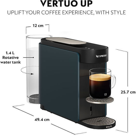 Krups Vertuo UP Kaffeekapselmaschine für Kapseln Vertuo Ozeanblau