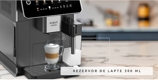 Samus Espressor Automat 1350W Presiune 15 Bar pentru Cappuccino cu Râșniță Negru
