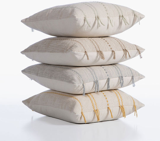 Nef-Nef Homeware Sofa-Kissen Bleeze aus 100% Baumwolle Natur / Minz 45x45cm