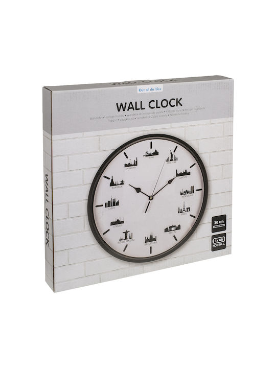 Wall Clock Skyscrapers 30 X 30 X 3.8 Cm One Small AA Battery