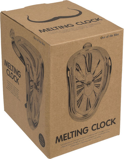 Out of the Blue Melting Time Wanduhr Kunststoff Silber 13x18cm
