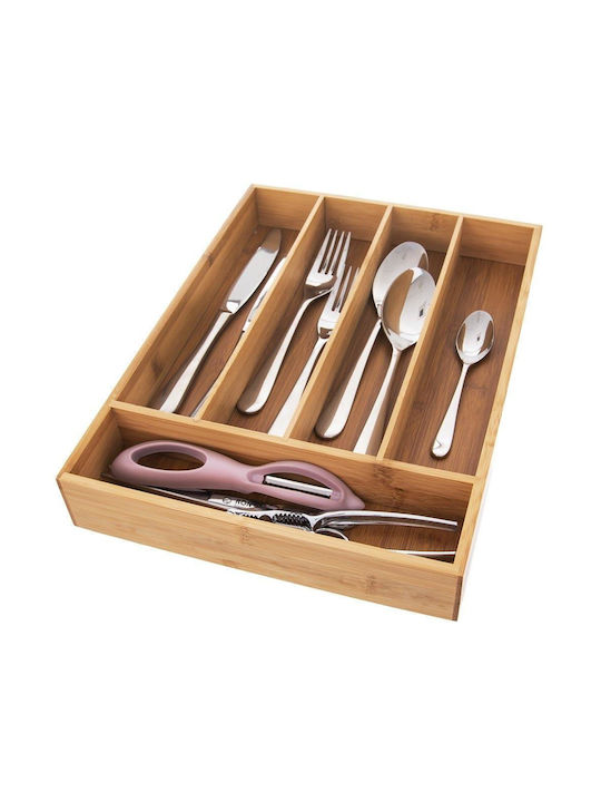Excellent Houseware Wooden Drawer Cutlery Tray Bamboo Wooden Cutlery Holder 35x26x5cm Brown