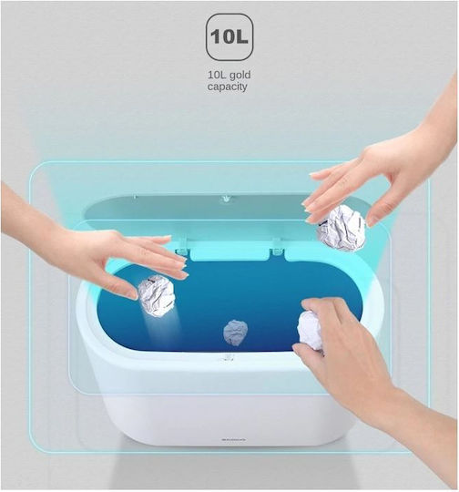 Ecoco Waste Bin Waste Plastic White 10lt 1pcs