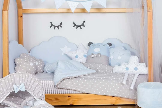 Baby Star Baby Crib Bedding Set Cloud 3pcs Sky blue