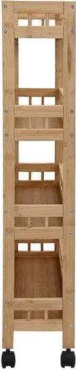 vidaXL Wooden Kitchen Trolley 3 Tiers Brown 60x18x97cm