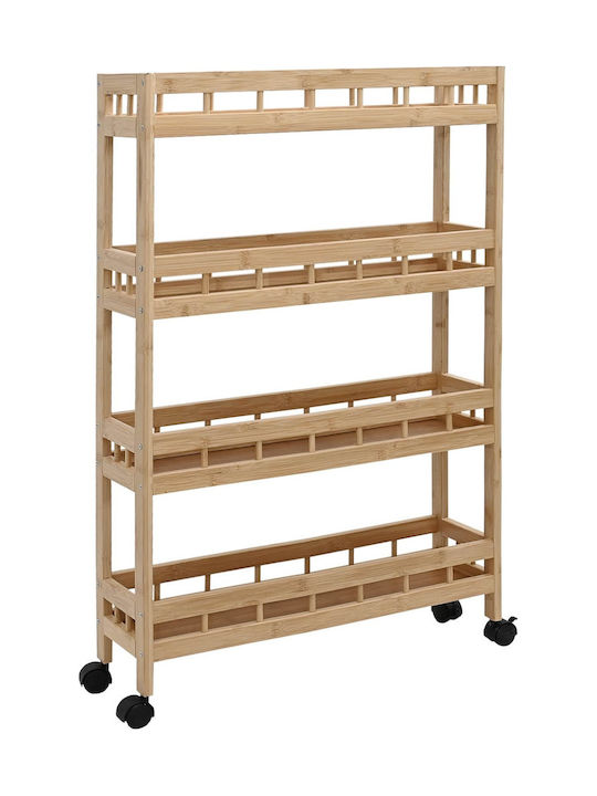 vidaXL Wooden Kitchen Trolley 3 Tiers Brown 60x18x97cm