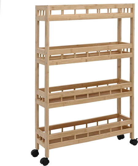 vidaXL Wooden Kitchen Trolley 3 Tiers Brown 60x18x97cm