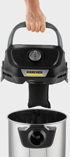 Karcher KWD 3 S Прахосмукачка за Мокро/Сухо 1000W с Неръждаем Контейнер 17л