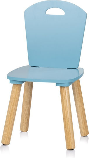 Kids Table Set with Chairs for Painting Made of Light Blue Wood Chipolino