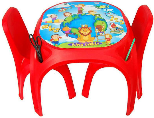 Table King Kinder Tische mit Kunststoff Rot Pilsan