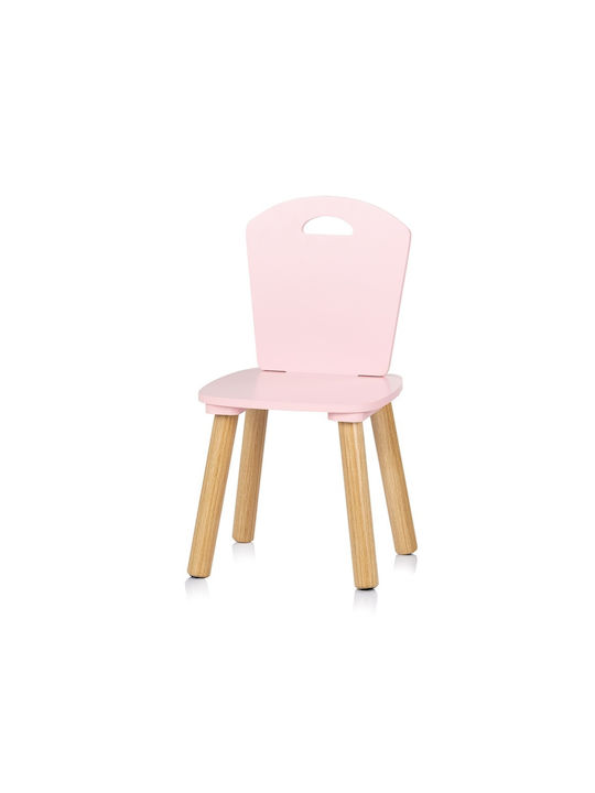 Kids Table Set with Pink Wooden Chairs Chipolino