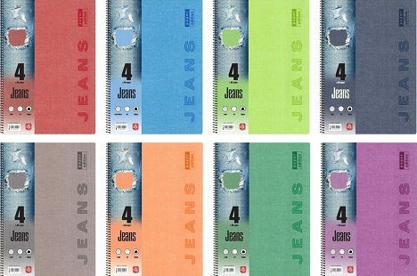 Typotrust Spiral Notebook Ruled A4 120 Sheets Jeans 1pcs (Μiscellaneous colours)