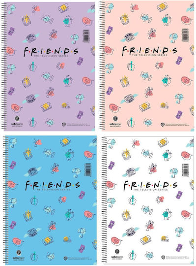 Salko Paper Σπιράλ Τετράδιο Ριγέ 2 Θεμάτων Friends