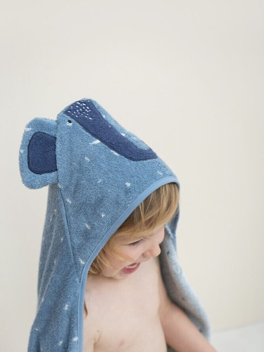 Trixie Baby Bath Towel Hooded Mrs Elephant Gray 75x75cm