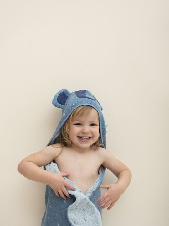 Trixie Baby Bath Towel Hooded Mrs Elephant Gray 75x75cm