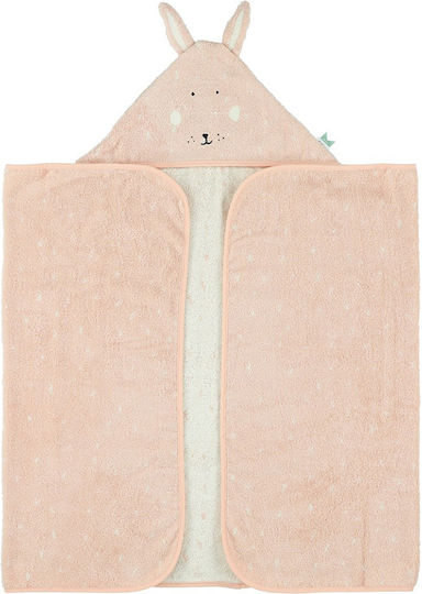Trixie Baby-Badetuch mit Kapuzen Mrs Rabbit Rosa 70x130cm