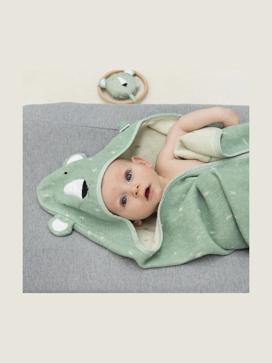 Trixie Baby Bath Towel Hooded Mr Polar Green 75x75cm