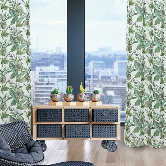 Das Home Κουρτίνα με Τρουκς 2178 Πράσινη 140x260εκ.