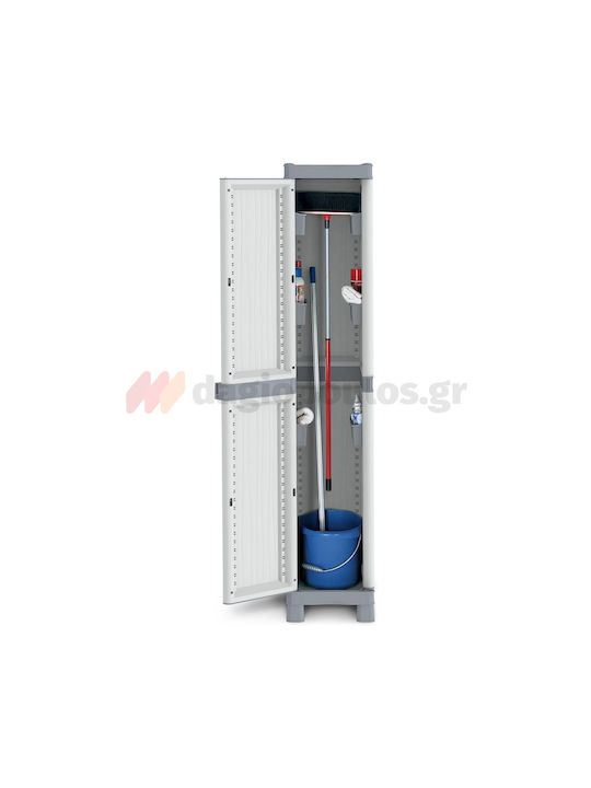 Single Door Wardrobe Wave Base 2350R Plastic with 4 Shelves 35x43.8x181.8cm