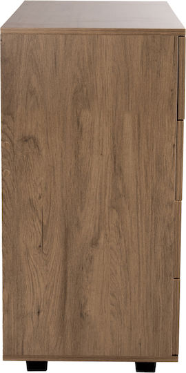 Wooden Bedroom Chest of Drawers with 4 Drawers Dark Olive 80x40x83cm