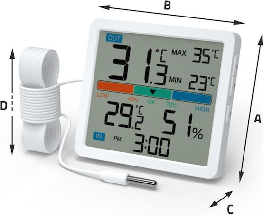 Manta Digital Thermometer & Hygrometer for Indoor & Outdoor Use