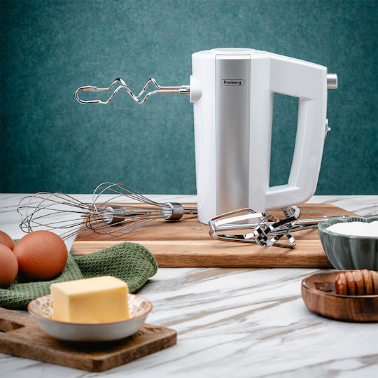 Rosberg R51110K Hand Mixer 300W White