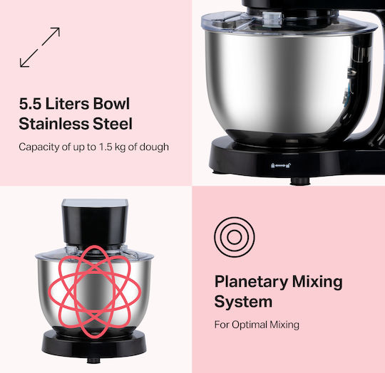 Starcrest Mixează 1500W cu Vas din Oțel Inoxidabil 5.5lt