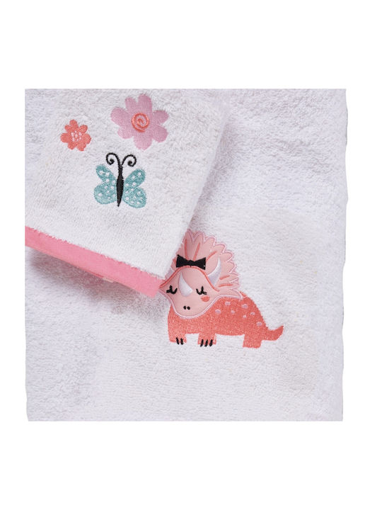 Das Home Σετ Βρεφικές Πετσέτες 2τμχ 4936 Pink, White Βάρους 420gr/m²